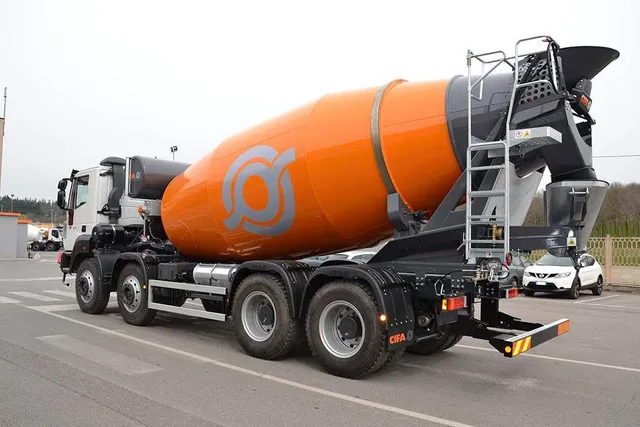 Concrete Mixer Truck 12m³ Drum Rear Left View
