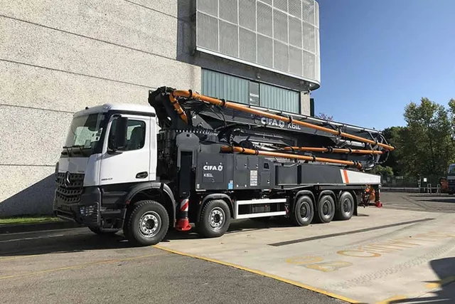 cifa K61L concrete pump truck front left view