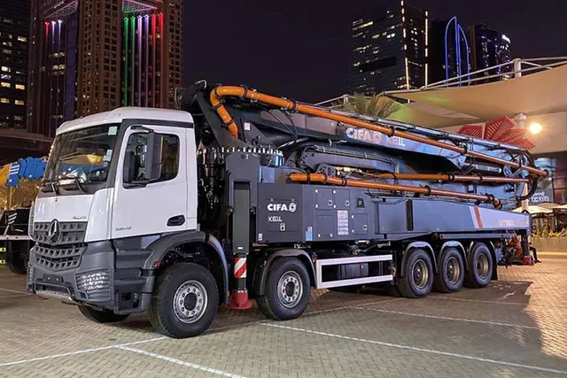 cifa K61L concrete pump truck left side view