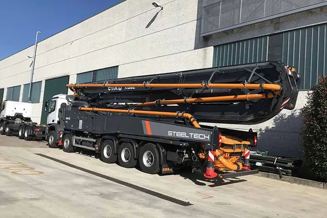 cifa K61L concrete pump truck rear left view