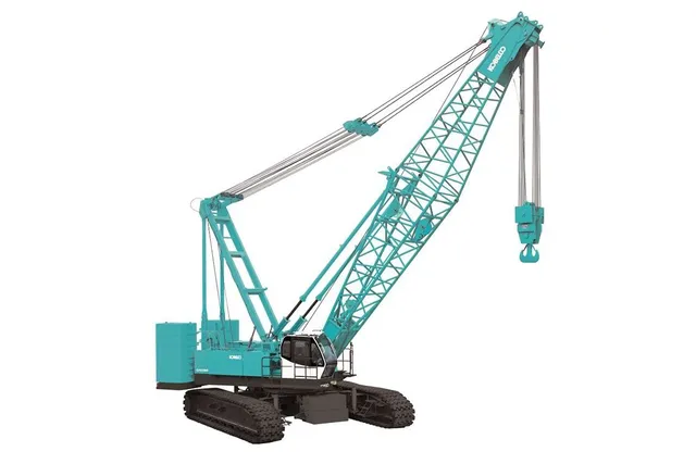Kobelco CKE1800 crawler crane white background front-right-view
