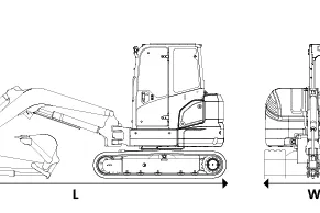 Kobelco SK200SR Crawler Excavator Dimensions