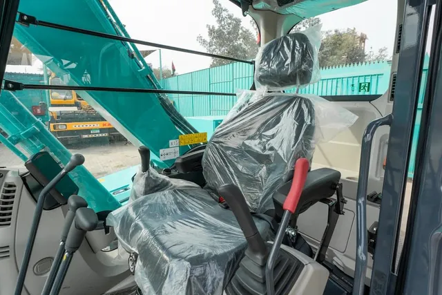 Kobelco SK80-10 Track Excavator Inside Cabin View