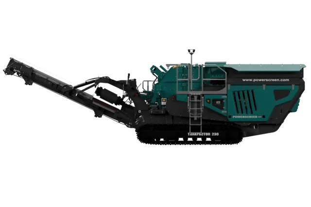 Powerscreen Trakpactor 230 crusher Left side view