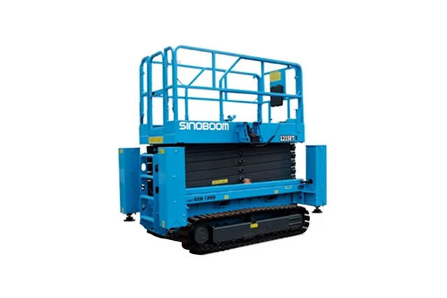 Sinoboom 1215ET Electric Crawler Scissor Lift Front left view