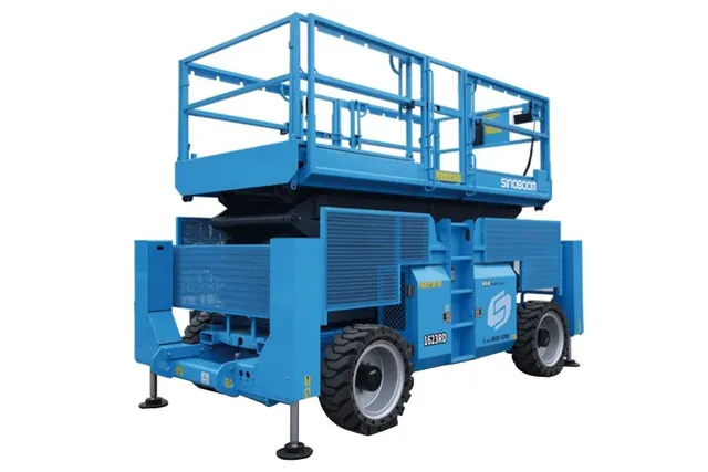 Diesel Rough Terrain Scissor Lifts Folded Rear