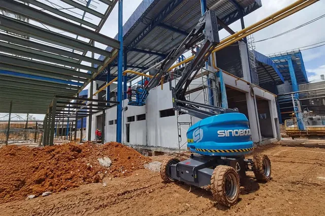 Sinoboom AB16EJ Articulated Boom Lift on Site