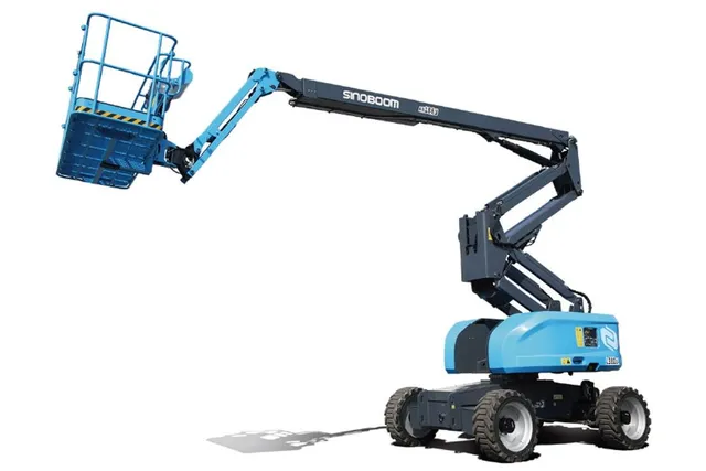 sinoboom ab18ej electric articulated boom lift front left view