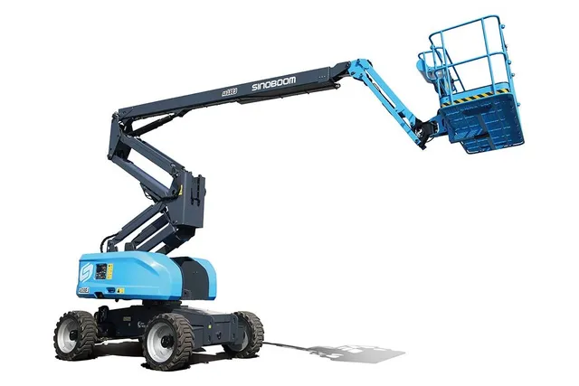 sinoboom ab18ej electric articulated boom lift front right view