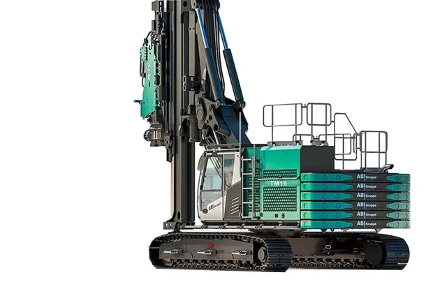 Sennebogen SR35 with ABI Mobilram TM16 Piling Rig Rear Left Image