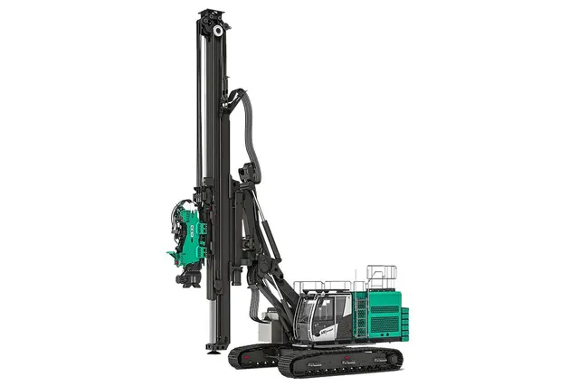 Sennebogen SR35 with ABI Mobilram TM16 Piling Rig Front Left Image