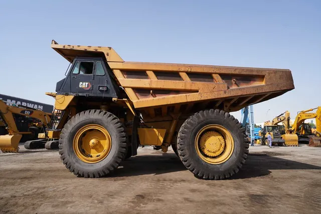 Used 2021 Cat 777E Rigid Dump Truck-Left side view