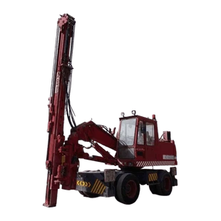 1980 Liebherr A911C Excavator with ABI Piling Rig White Background View - PD-0003