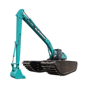 Kobelco SK380 Amphibious Long Boom Excavator-white background img