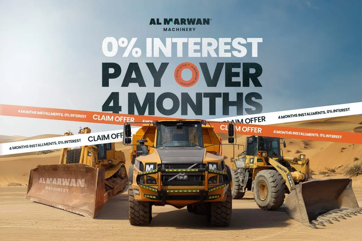 Al Marwan Launches 4-Payment Plan for Pre-Owned Heavy Equipment