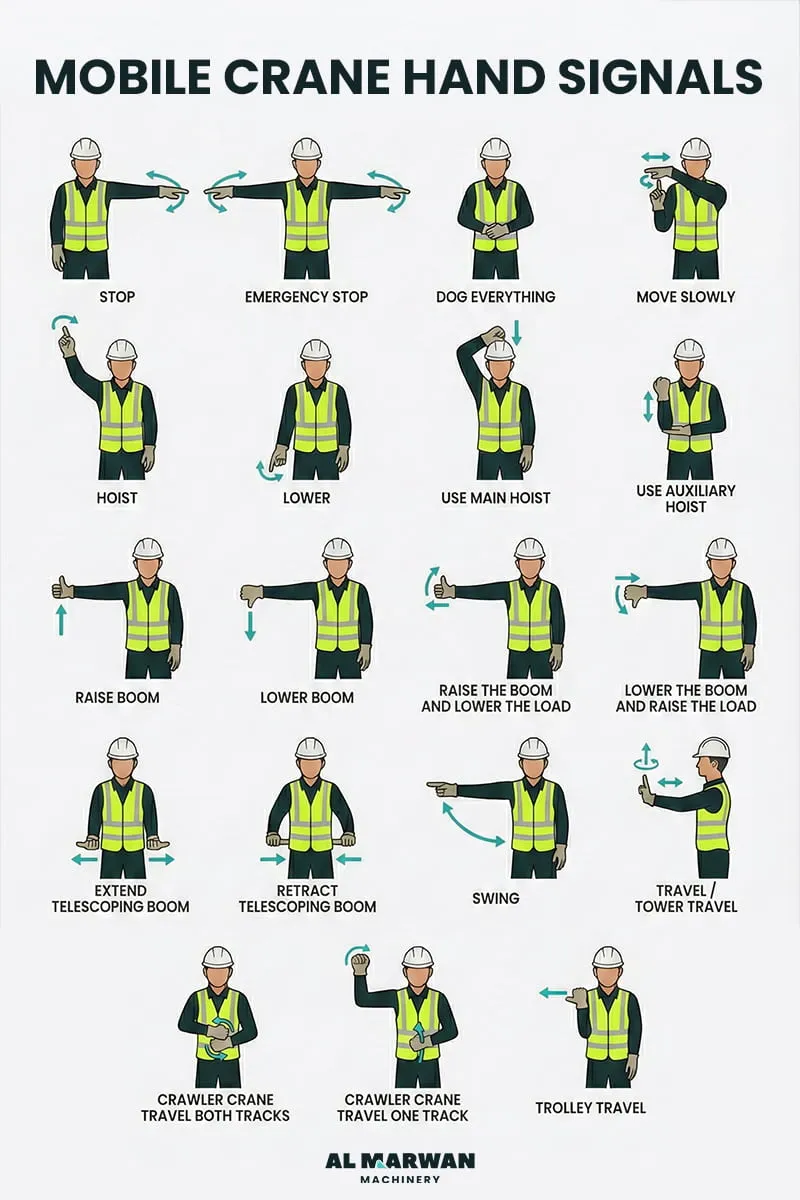 Hand signals in cranes operation 