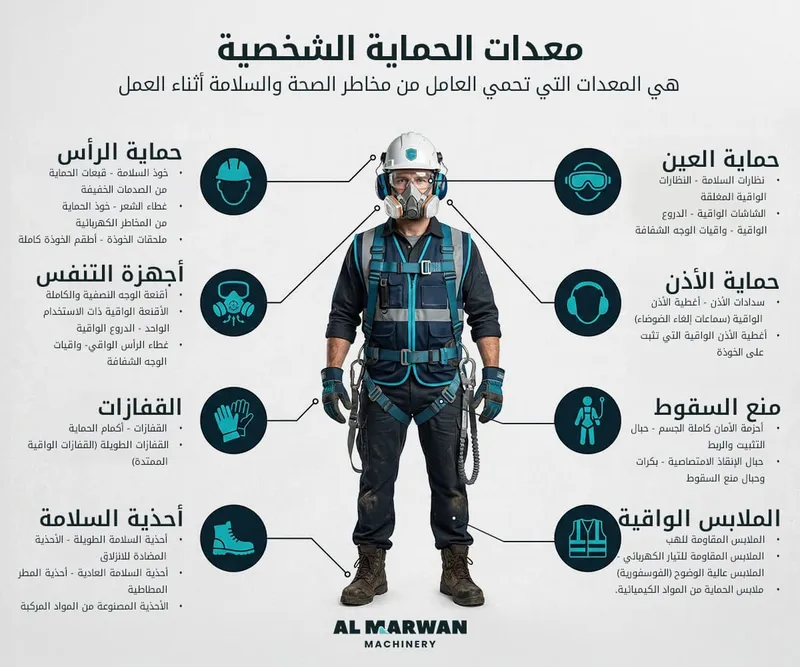 معدات الحماية الشخصية لمشغل الرافعة