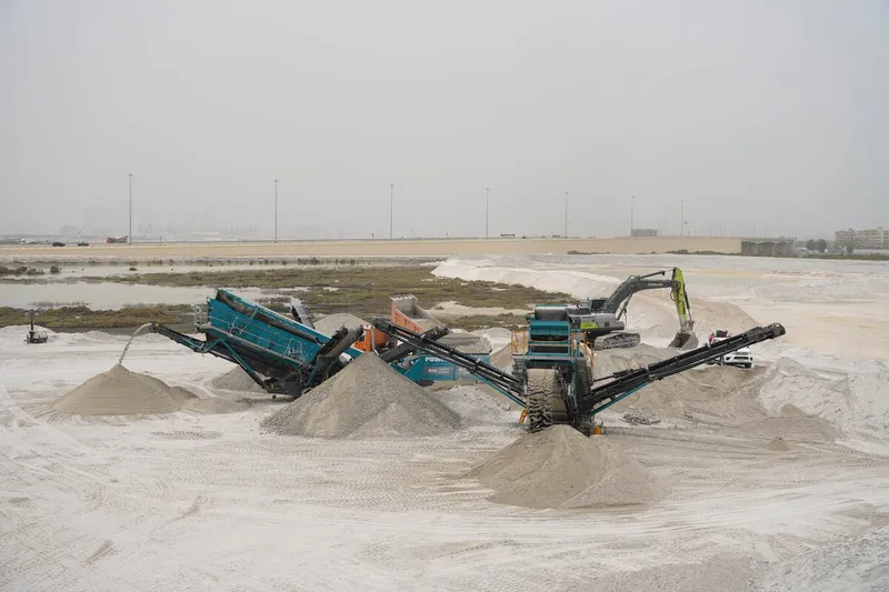 2 of powercreen screeners in action at Al Marwan job site.
