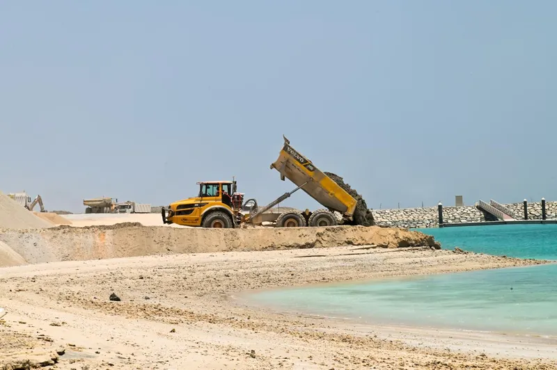 The Volvo A40G dump truck in&nbsp;Baniyas Island