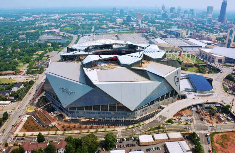 The Mercedes-Benz Stadium in Atlanta