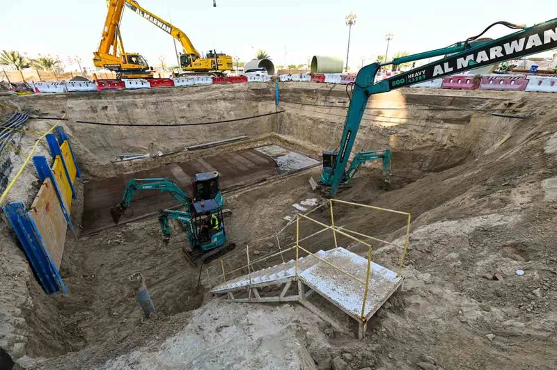 long reach excavators in action