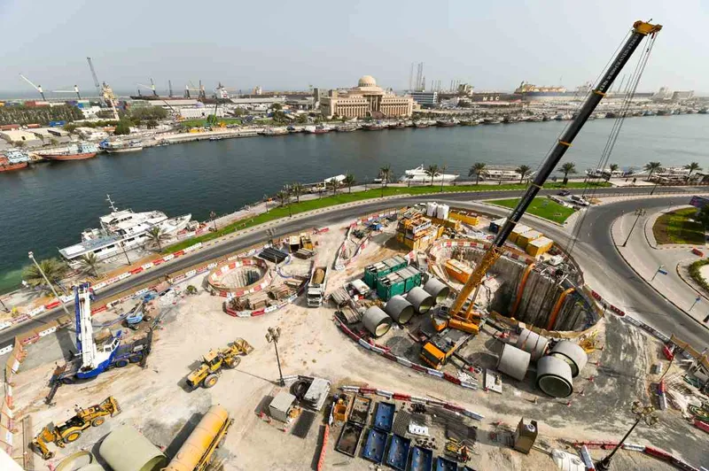 al marwan heavy machinery at sharjah stormwater main line project