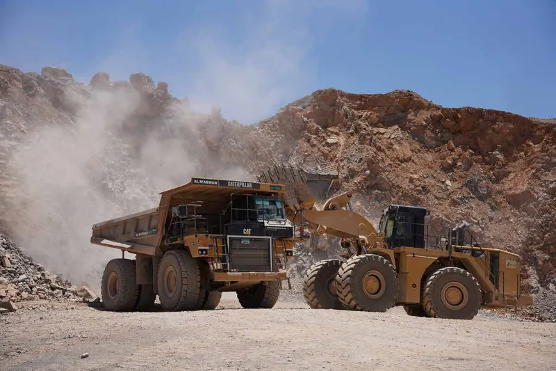 A CAT 773E rigid dump truck as part of Al Marwan’s rental machinery fleet