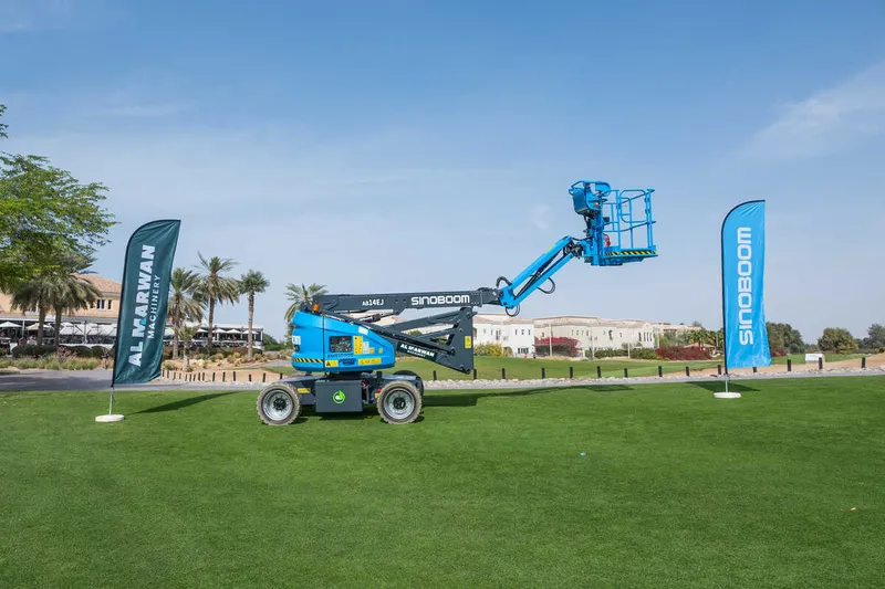 The Sinoboom AB14EJ articulated electric boom lift