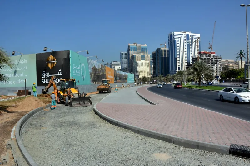 Heavy equipment rental fleet completes parking plots and an inner Sharjah street on Al Majaz Park and Waterfront