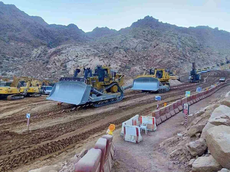 multiple Cat D11s at NEOM mega-project