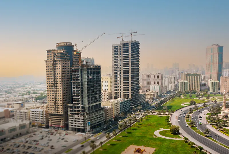 A picture of the early construction stages of the DoubleTree by Hilton Hotel Sharjah by Al Marwan