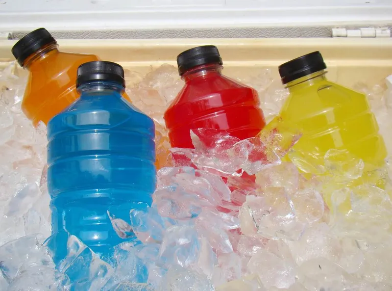 Electrolyte drinks contain water, electrolyte, usually sodium and potassium, and sugar and help rehydrate - Image courtesy of Harvard