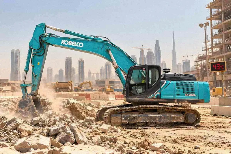 kobelco excavator in dubai - hot climate