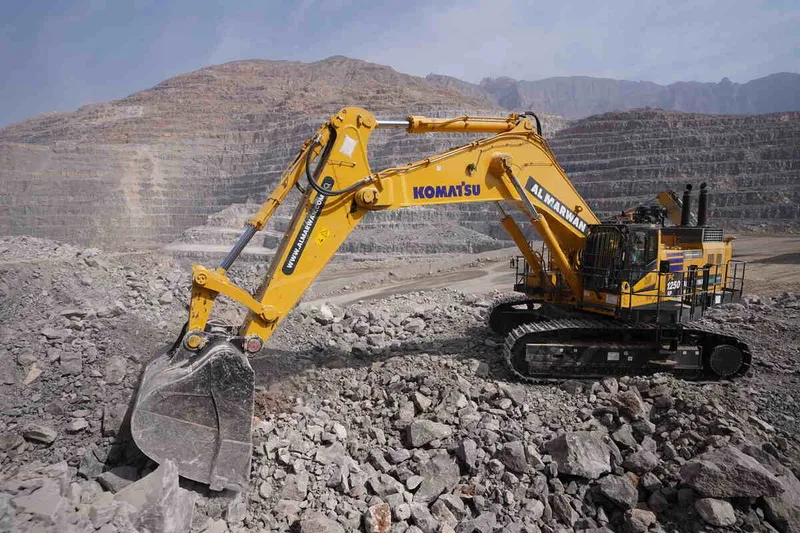 Komatsu PC 1250 excavator in action at an Al Marwan site.