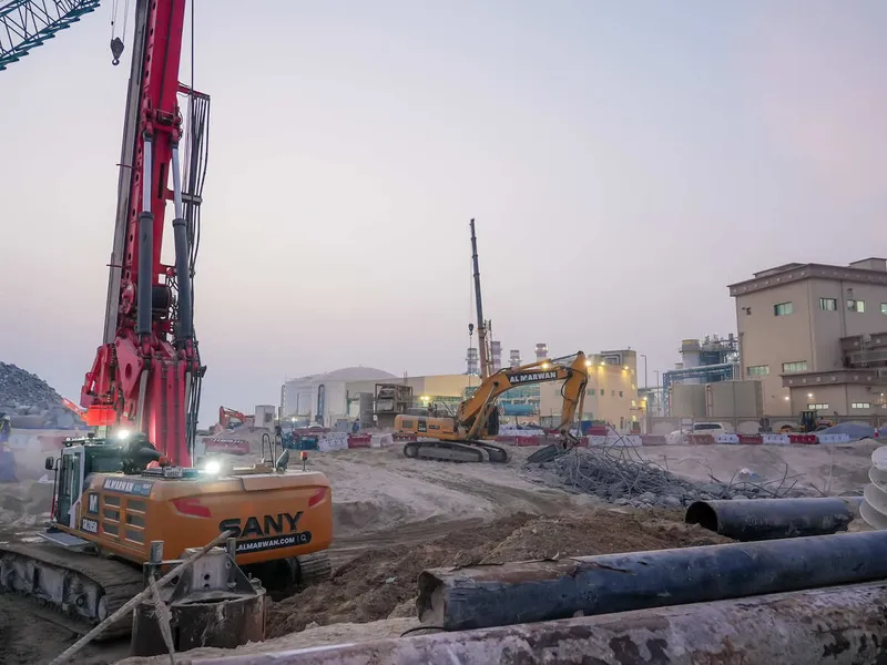 Sany SR285 piling rig in action at Al Marwan job site.