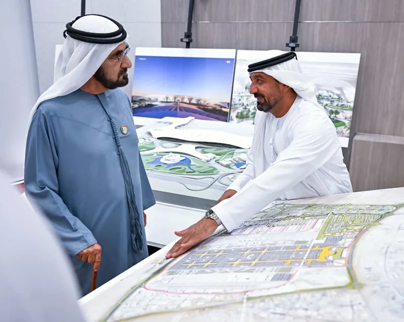 His Highness Sheikh Mohammed bin Rashid Al Maktoum approved plans for the Al Maktoum Airport expansion - Dubai Media Office