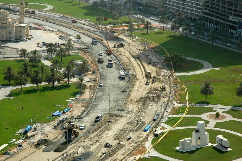 Early stages of Al Majaz Sharjah Park and Waterfront construction project