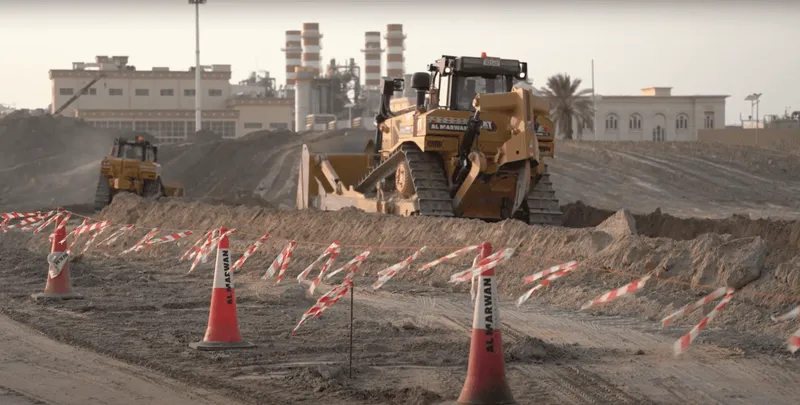Using safety cones as part of Al Marwan's HSE measures