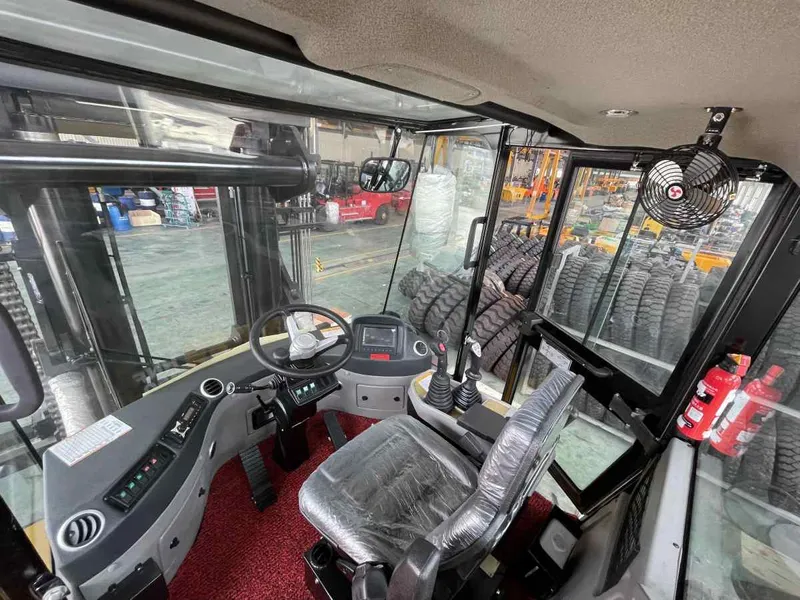 Inside the SOCMA forklift cabin