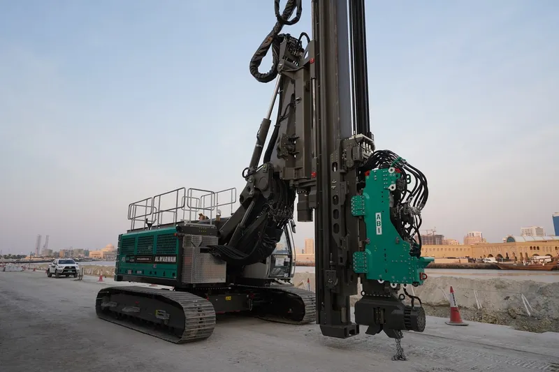 An ABI Mobilram sheet piling rig