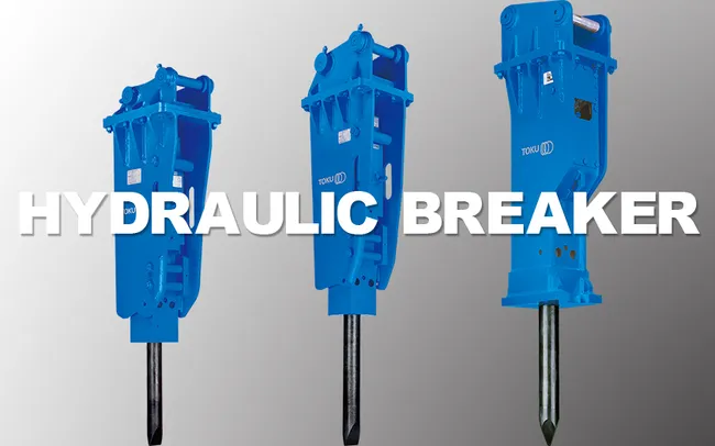 The Toku hydraulic rock breaker/jackhammer/striker product lineup - image courtesy toku.net.co.jp