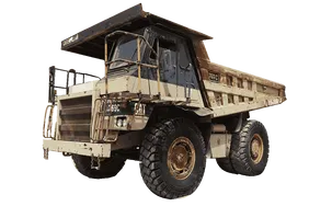 1995 Cat 769C Rigid Dump Truck White Background View - RD-0187