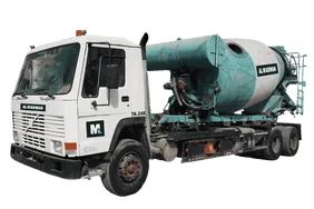 1996 Volvo FL10 Concrete Truck White Background View - TK-0248