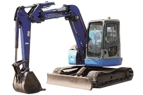 2001 Komatsu PC78UU-6 Mini Excavator White Background Image