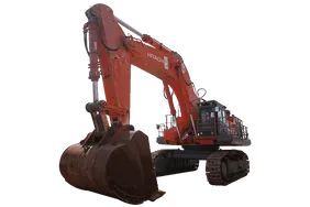 2010 Hitachi EX1200 Excavator White Background