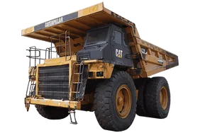 2011 cat 777D rigid dump truck white background