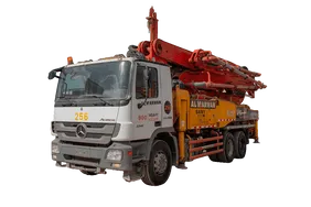 2011 Sany Concrete Pump with Actros 33 Truck Mercedes White Background View