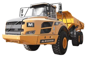 2013 volvo a35F off-road hauler - white background image