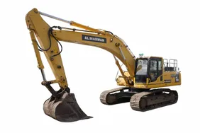 2018 Komatsu PC300-8MO Track Excavator White Background View