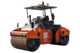 2020 Hamm HD 110 Double Drum Roller White Background View - RO-0344